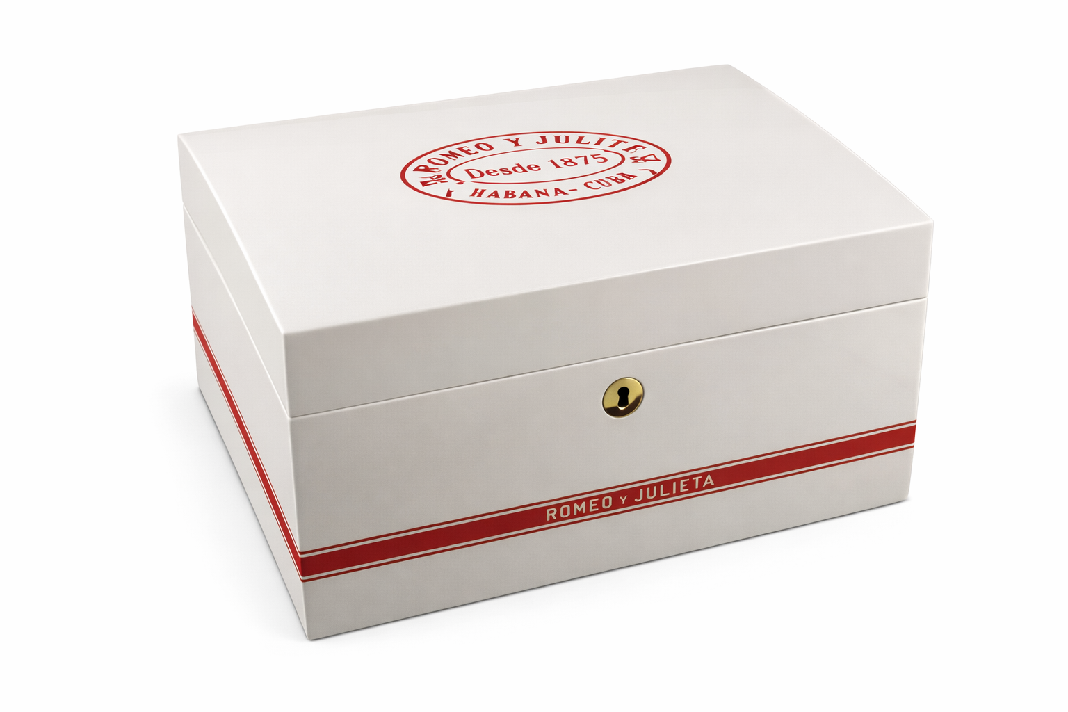 Romeo y Julieta Cigar Humidor – White with Red Logo