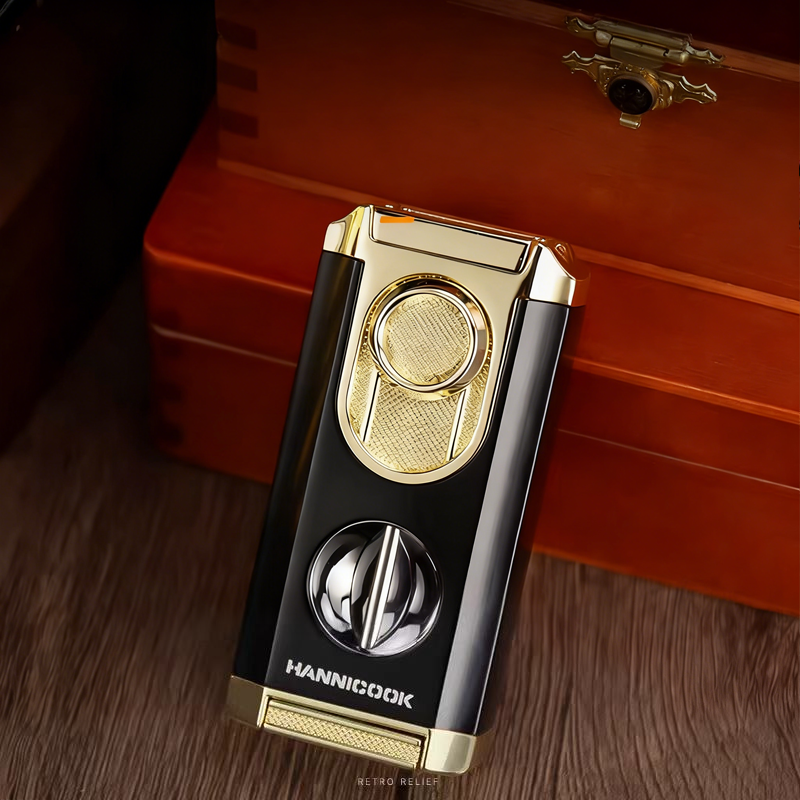 Multifunctional Cigar Lighter (Gold Metal)