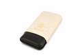 Trinidad 3-Cigar Case (Black & White Crocodile Leather)