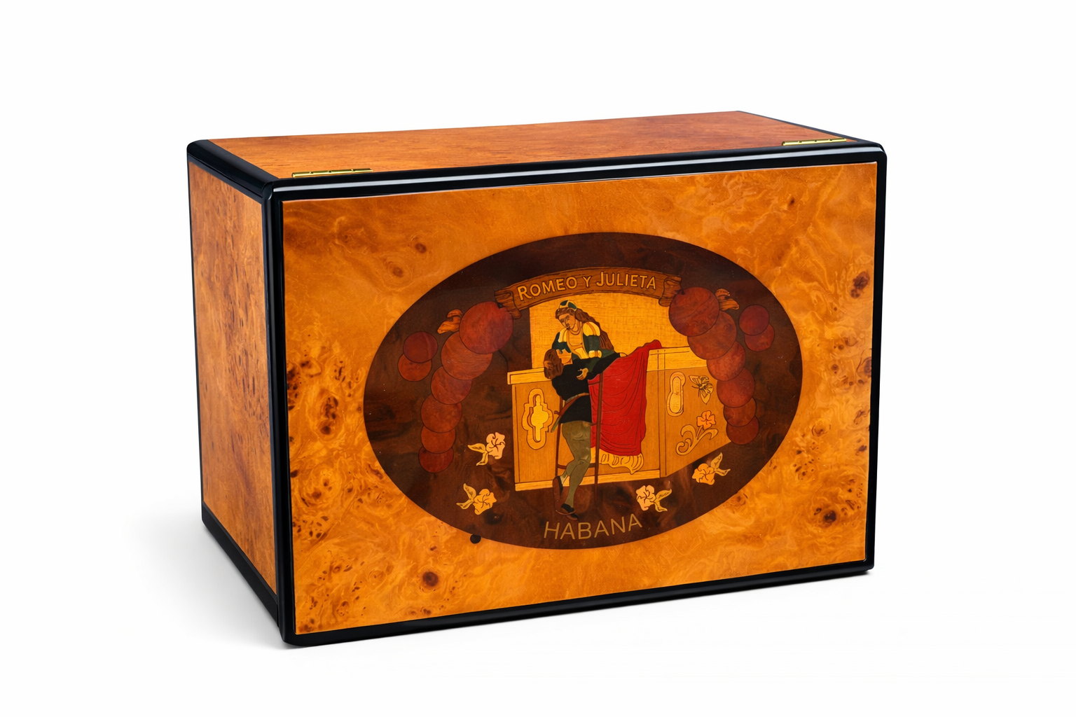 Romeo y Julieta Cigar Humidor – Burl Wood Finish