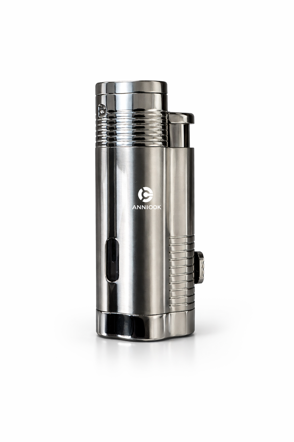 Cigar lighter (gray metal with a cutter)